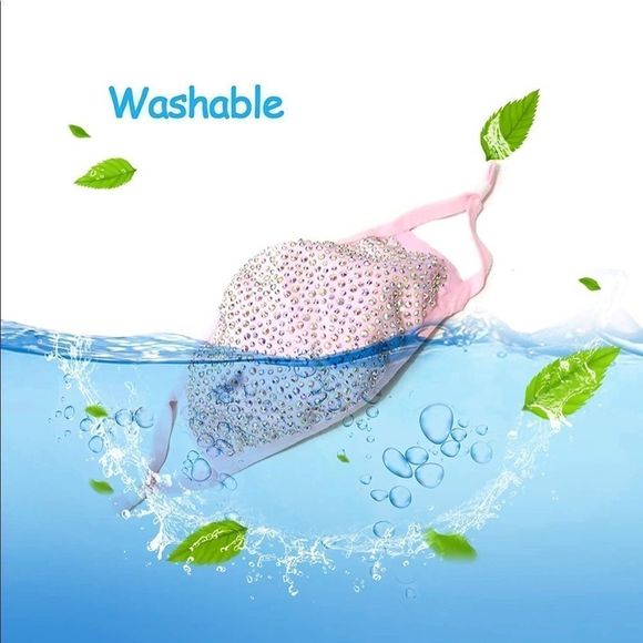 ⭐️NWT JLO Style, reusable Swarovski Crystal face mask - Picture 3 of 4